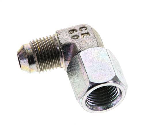 90° JIC L-Koppeling UNF 1/2''-20 Buitendraad X Binnendraad Staal 275bar