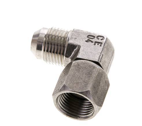 90° JIC L-Koppeling UNF Koppeling 3/4''-16 Buitendraad X Binnendraad RVS 275bar