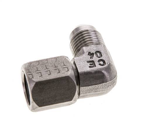 90° JIC L-Koppeling UNF 1/2''-20 Buitendraad X Binnendraad RVS 275bar