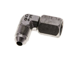 90° JIC L-Koppeling UNF 7/16''-20 Buitendraad X Binnendraad RVS 310bar