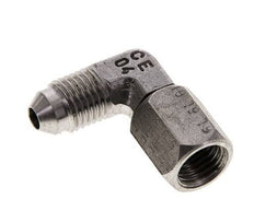 90° JIC L-Koppeling UNF 7/16''-20 Buitendraad X Binnendraad RVS 310bar