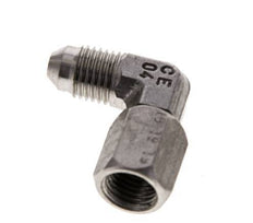 90° JIC L-Koppeling UNF 7/16''-20 Buitendraad X Binnendraad RVS 310bar