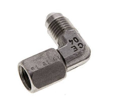 90° JIC L-Koppeling UNF 7/16''-20 Buitendraad X Binnendraad RVS 310bar