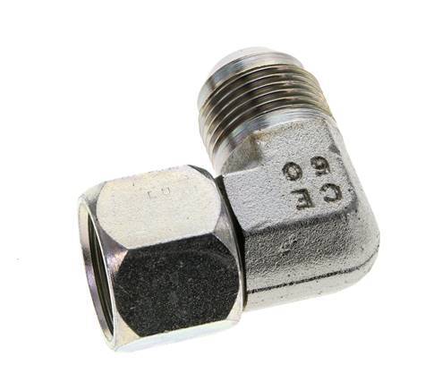 90° JIC L-Koppeling UN 1-1/16''-12 Buitendraad X Binnendraad Staal 210bar