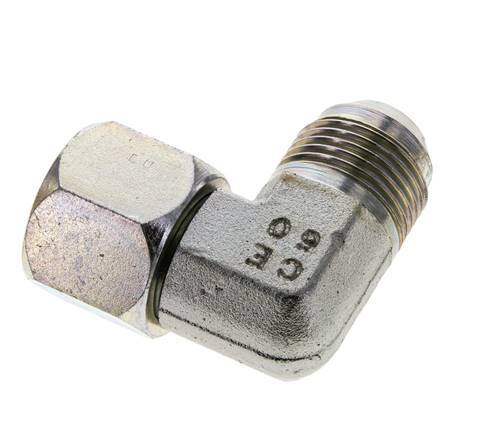 90° JIC L-Koppeling UN 1-1/16''-12 Buitendraad X Binnendraad Staal 210bar