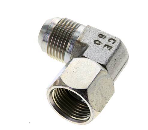 90° JIC L-Koppeling UN 1-1/16''-12 Buitendraad X Binnendraad Staal 210bar