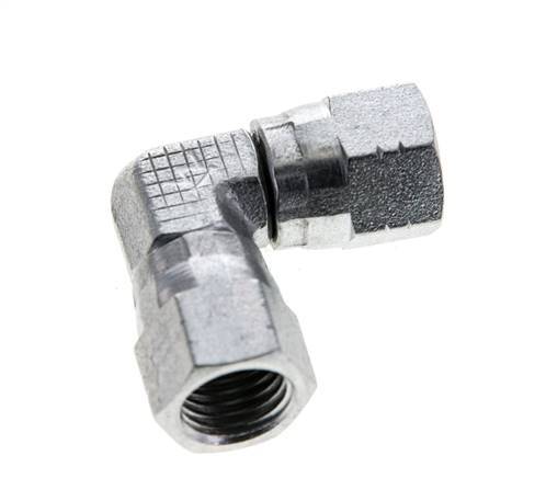 90° JIC L-Koppeling UNF 7/16''-20 Staal 310bar