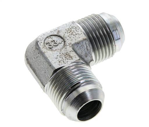 90° JIC L-Koppeling UN 1-1/16''-12 Buitendraad Staal 350bar