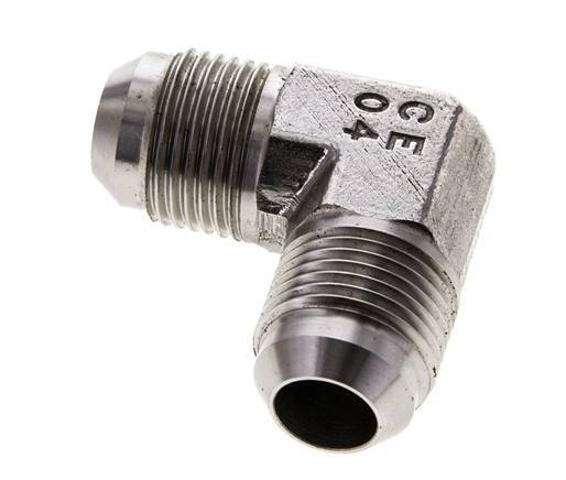 90° JIC L-Koppeling UNF 7/8''-14 Buitendraad RVS 350bar