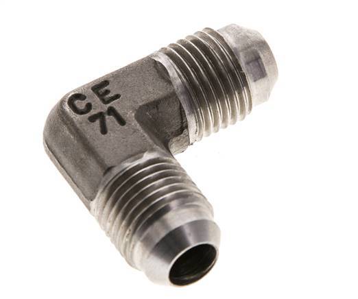 90° JIC L-Koppeling UNF 9/16''-18 Buitendraad RVS 350bar