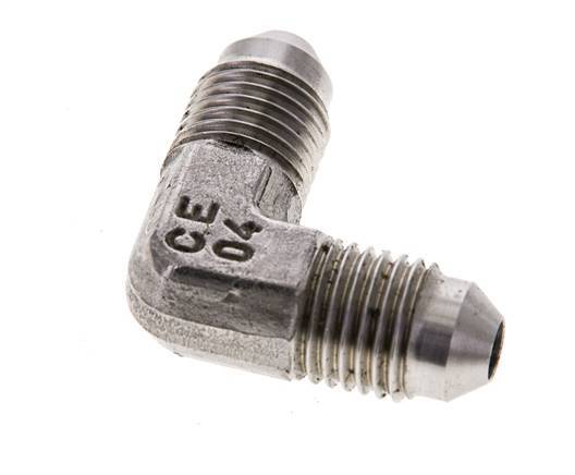 90° JIC L-Koppeling UNF 7/16''-20 Buitendraad RVS 450bar