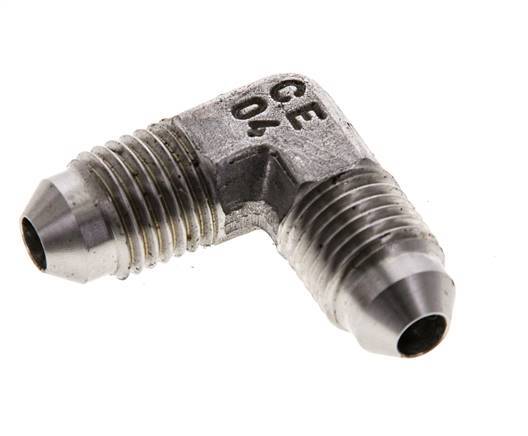 90° JIC L-Koppeling UNF 7/16''-20 Buitendraad RVS 450bar