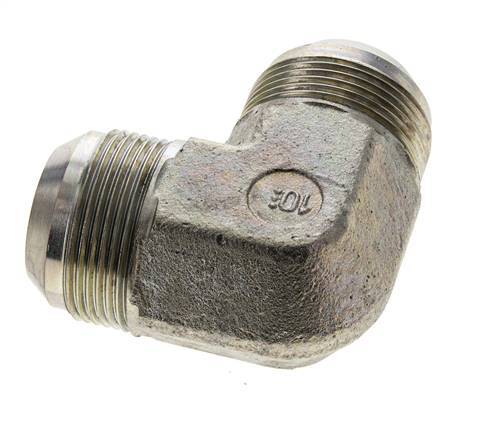 90° JIC L-Koppeling UN 1-5/8''-12 Buitendraad Staal 240bar
