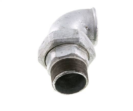 90° L-Koppeling Aansluiting 2'' Buitendraad R X Binnendraad Rp Gietijzer Conische Afdichting 25bar