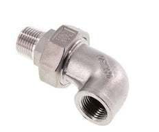90° L-Koppeling Aansluiting 1/2'' Buitendraad R X Binnendraad Rp RVS Conische Afdichting 16bar