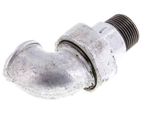 90° L-Koppeling Aansluiting 1'' Buitendraad R X Binnendraad Rp Gietijzer Conische Afdichting 25bar