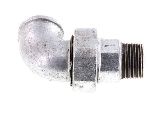 90° L-Koppeling Aansluiting 1'' Buitendraad R X Binnendraad Rp Gietijzer Conische Afdichting 25bar