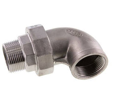 90° L-Koppeling Aansluiting 1 1/4'' Buitendraad R X Binnendraad Rp RVS Conische Seal 16bar