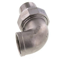 90° L-Koppeling Aansluiting 1 1/4'' Buitendraad R X Binnendraad Rp RVS Conische Seal 16bar