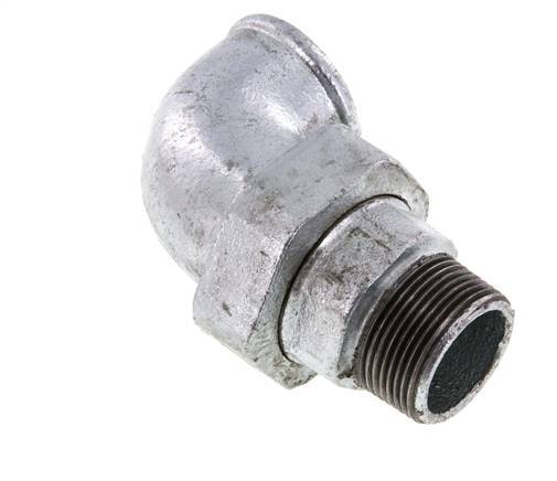 90° L-Koppeling Aansluiting 1 1/4'' Buitendraad R X Binnendraad Rp Gietijzer Conische Afdichting 25bar