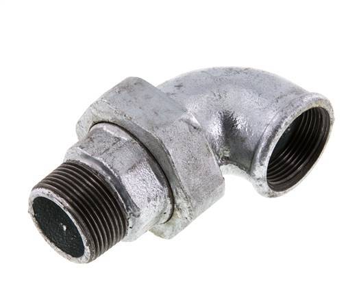 90° L-Koppeling Aansluiting 1 1/4'' Buitendraad R X Binnendraad Rp Gietijzer Conische Afdichting 25bar