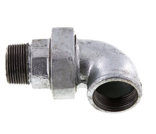 90° L-Koppeling Aansluiting 1 1/4'' Buitendraad R X Binnendraad Rp Gietijzer Conische Afdichting 25bar
