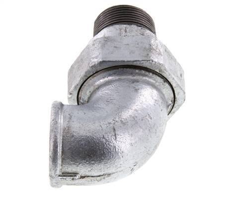 90° L-Koppeling Aansluiting 1 1/4'' Buitendraad R X Binnendraad Rp Gietijzer Conische Afdichting 25bar