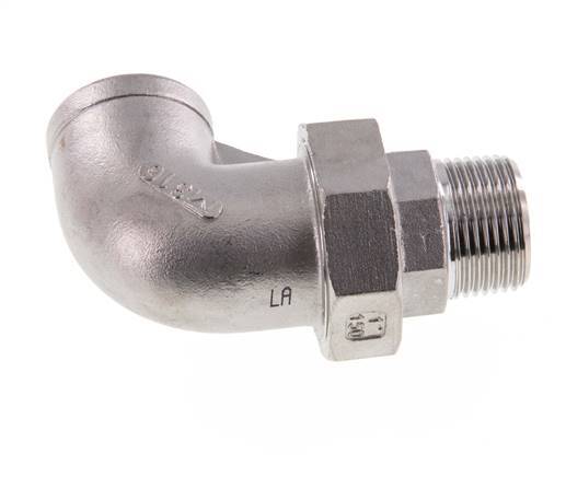 90° L-Koppeling Aansluiting 1'' Buitendraad R X Binnendraad Rp RVS Conische Seal 16bar