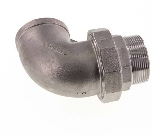 90° L-Koppeling Aansluiting 2'' Buitendraad R X Binnendraad Rp RVS Conische Seal 16bar