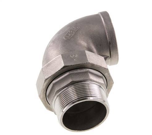 90° L-Koppeling Aansluiting 2'' Buitendraad R X Binnendraad Rp RVS Conische Seal 16bar