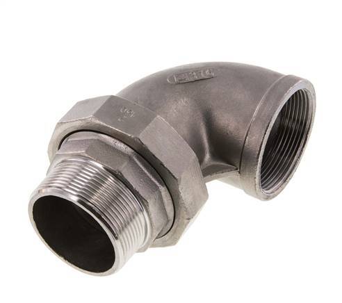 90° L-Koppeling Aansluiting 2'' Buitendraad R X Binnendraad Rp RVS Conische Seal 16bar