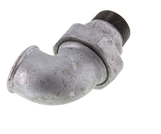 90° L-Koppeling Aansluiting 1 1/2'' Buitendraad R X Binnendraad Rp Gietijzer Conische Afdichting 25bar