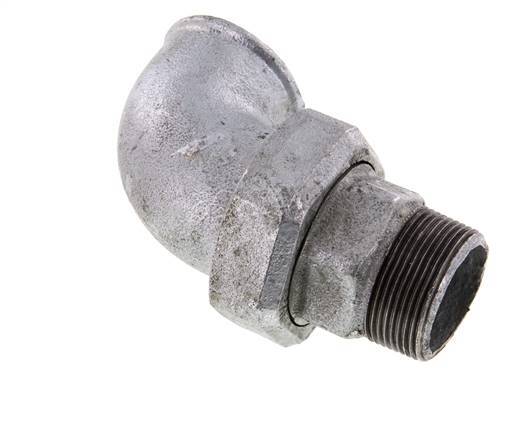 90° L-Koppeling Aansluiting 1 1/2'' Buitendraad R X Binnendraad Rp Gietijzer Conische Afdichting 25bar