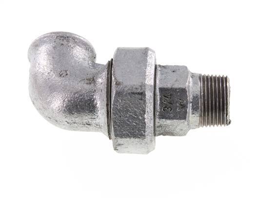 90° L-Koppeling Aansluiting 3/4'' Buitendraad R X Binnendraad Rp Gietijzer Conische Afdichting 25bar
