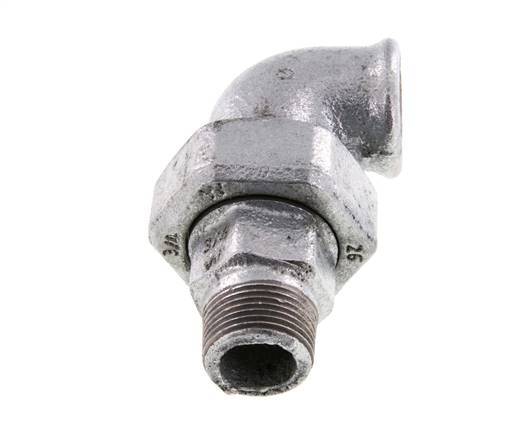 90° L-Koppeling Aansluiting 3/4'' Buitendraad R X Binnendraad Rp Gietijzer Conische Afdichting 25bar