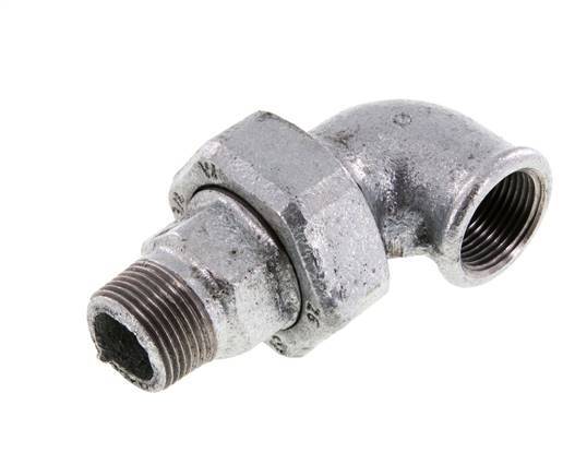 90° L-Koppeling Aansluiting 3/4'' Buitendraad R X Binnendraad Rp Gietijzer Conische Afdichting 25bar