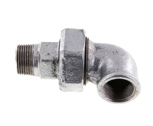 90° L-Koppeling Aansluiting 3/4'' Buitendraad R X Binnendraad Rp Gietijzer Conische Afdichting 25bar