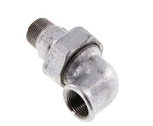 90° L-Koppeling Aansluiting 3/4'' Buitendraad R X Binnendraad Rp Gietijzer Conische Afdichting 25bar