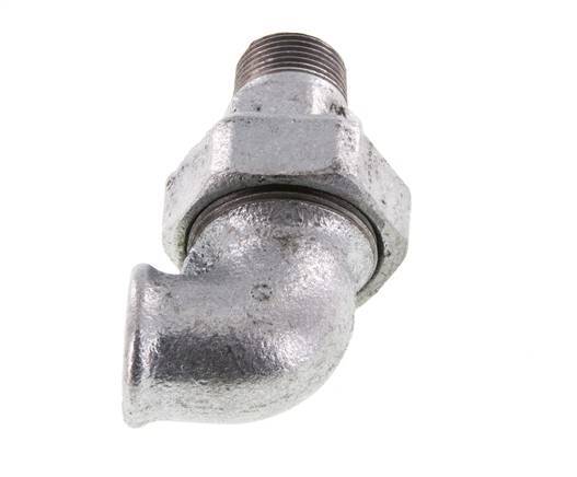 90° L-Koppeling Aansluiting 3/4'' Buitendraad R X Binnendraad Rp Gietijzer Conische Afdichting 25bar