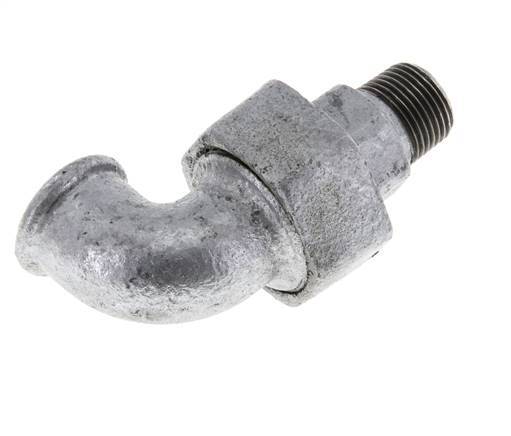 90° L-Koppeling Aansluiting 3/8'' Buitendraad R X Binnendraad Rp Gietijzer Conische Afdichting 25bar