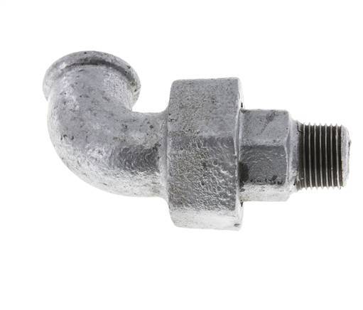 90° L-Koppeling Aansluiting 3/8'' Buitendraad R X Binnendraad Rp Gietijzer Conische Afdichting 25bar