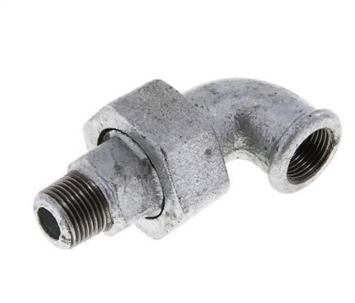 90° L-Koppeling Aansluiting 3/8'' Buitendraad R X Binnendraad Rp Gietijzer Conische Afdichting 25bar