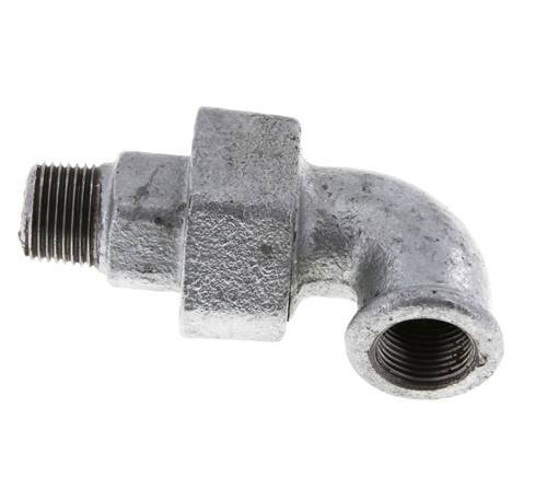 90° L-Koppeling Aansluiting 3/8'' Buitendraad R X Binnendraad Rp Gietijzer Conische Afdichting 25bar