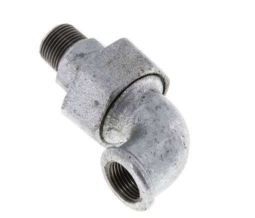 90° L-Koppeling Aansluiting 3/8'' Buitendraad R X Binnendraad Rp Gietijzer Conische Afdichting 25bar