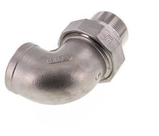 90° L-Koppeling Aansluiting 1 1/2'' Buitendraad R X Binnendraad Rp RVS Conische Afdichting 16bar