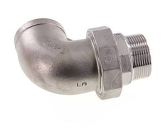 90° L-Koppeling Aansluiting 1 1/2'' Buitendraad R X Binnendraad Rp RVS Conische Afdichting 16bar