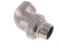 90° L-Koppeling Aansluiting 1 1/2'' Buitendraad R X Binnendraad Rp RVS Conische Afdichting 16bar