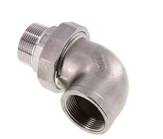 90° L-Koppeling Aansluiting 1 1/2'' Buitendraad R X Binnendraad Rp RVS Conische Afdichting 16bar