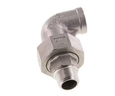 90° L-Koppeling Aansluiting 3/8'' Buitendraad R X Binnendraad Rp RVS Conische Afdichting 16bar