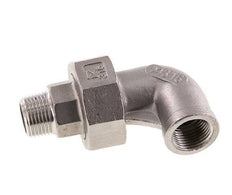 90° L-Koppeling Aansluiting 3/8'' Buitendraad R X Binnendraad Rp RVS Conische Afdichting 16bar